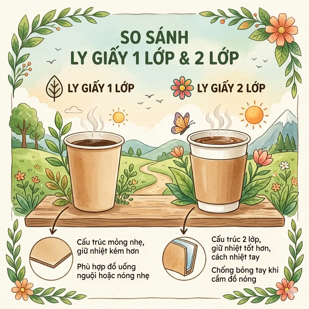 Nên Chọn Ly Giấy 1 Lớp Hay Ly Giấy 2 Lớp Cho Quán Của Bạn?