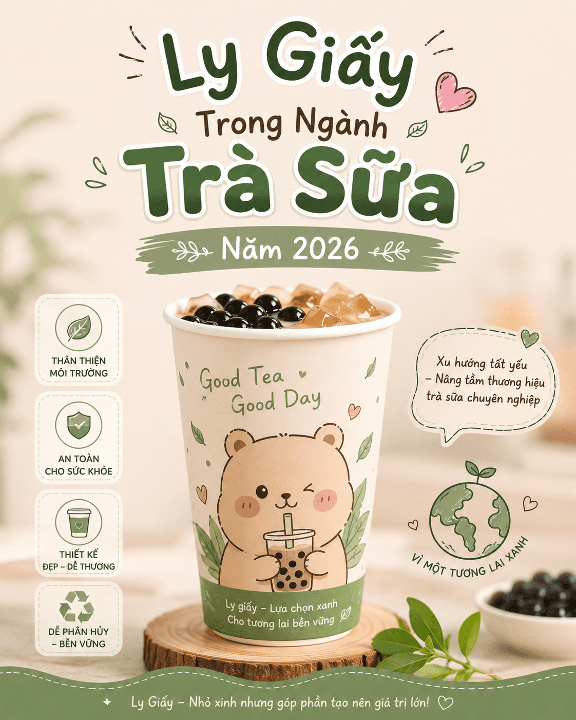 Ngành trà sữa Việt Nam đang bước vào giai đoạn phát triển mạnh mẽ nhất từ trước đến nay – với hơn 1.500 chuỗi cửa hàng trên cả nước và hàng chục thương hiệu mới ra mắt mỗi năm. Giữa sự cạnh tranh khốc liệt đó, chiếc ly trên tay khách hàng không chỉ đựng đồ uống – nó là công cụ xây dựng thương hiệu hiệu quả nhất.