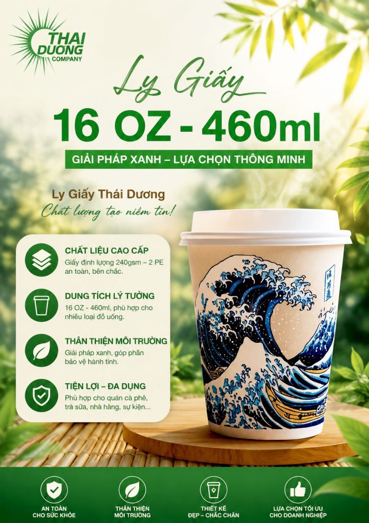 Trong lĩnh vực F&B hiện nay, ly giấy 16oz (tương đương 460ml) là một trong những loại bán chạy nhất trên thị trường.