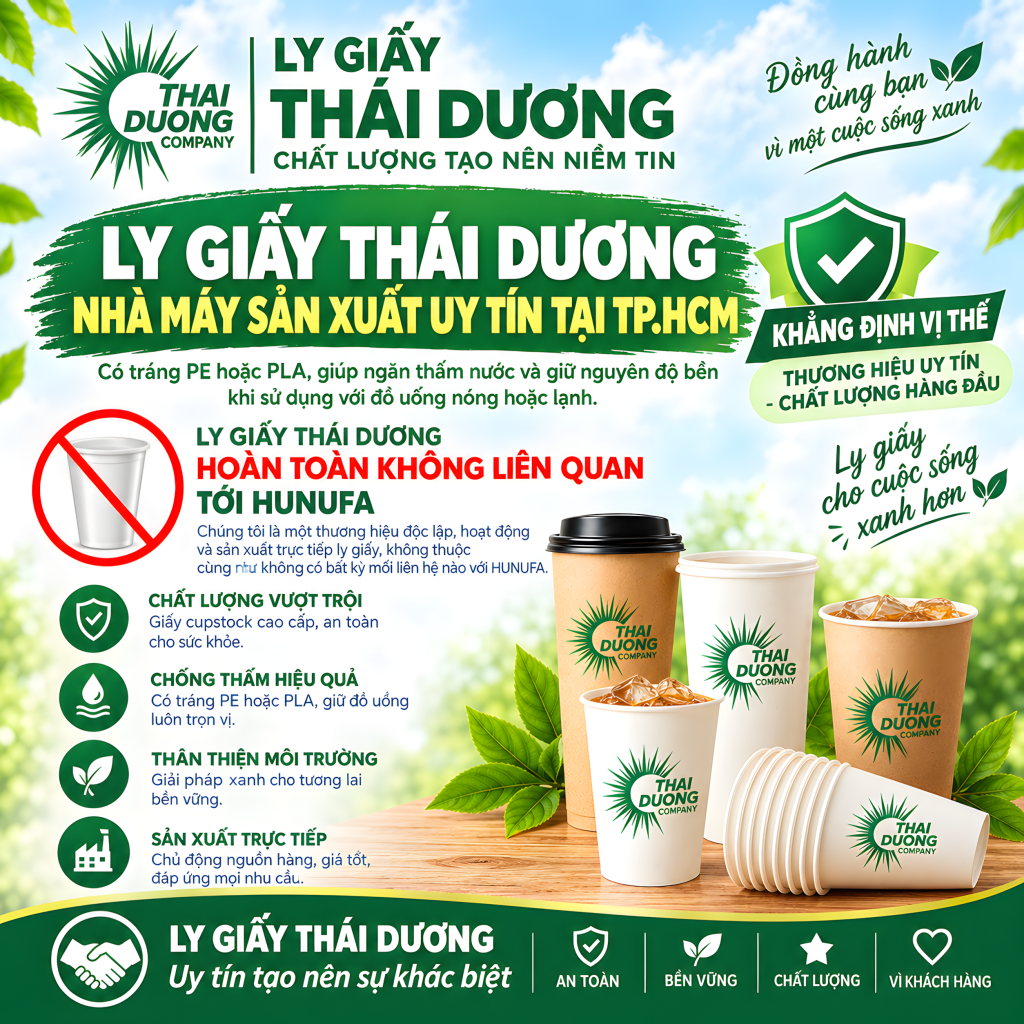 Ly Giấy Thái Dương Chính Hãng – Thông Tin Chính Thức Từ Nhà Sản Xuất